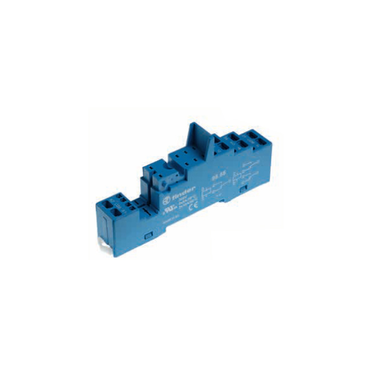 9555SMA - Rosette with eventless terminals (spring clamp) for relay 40.51, 40.52, 40.61, 40.62; Modules 99.02, 86.03 are used; Included metal clip 095.71; Version: Blue - Finder - Rosette with eventless terminals (spring clamp) for relay 40.51, 40.52, 40.61, 40.62; Modules 99.02, 86.03 are used; Included metal clip 095.71; Version: Blue - Finder - 0