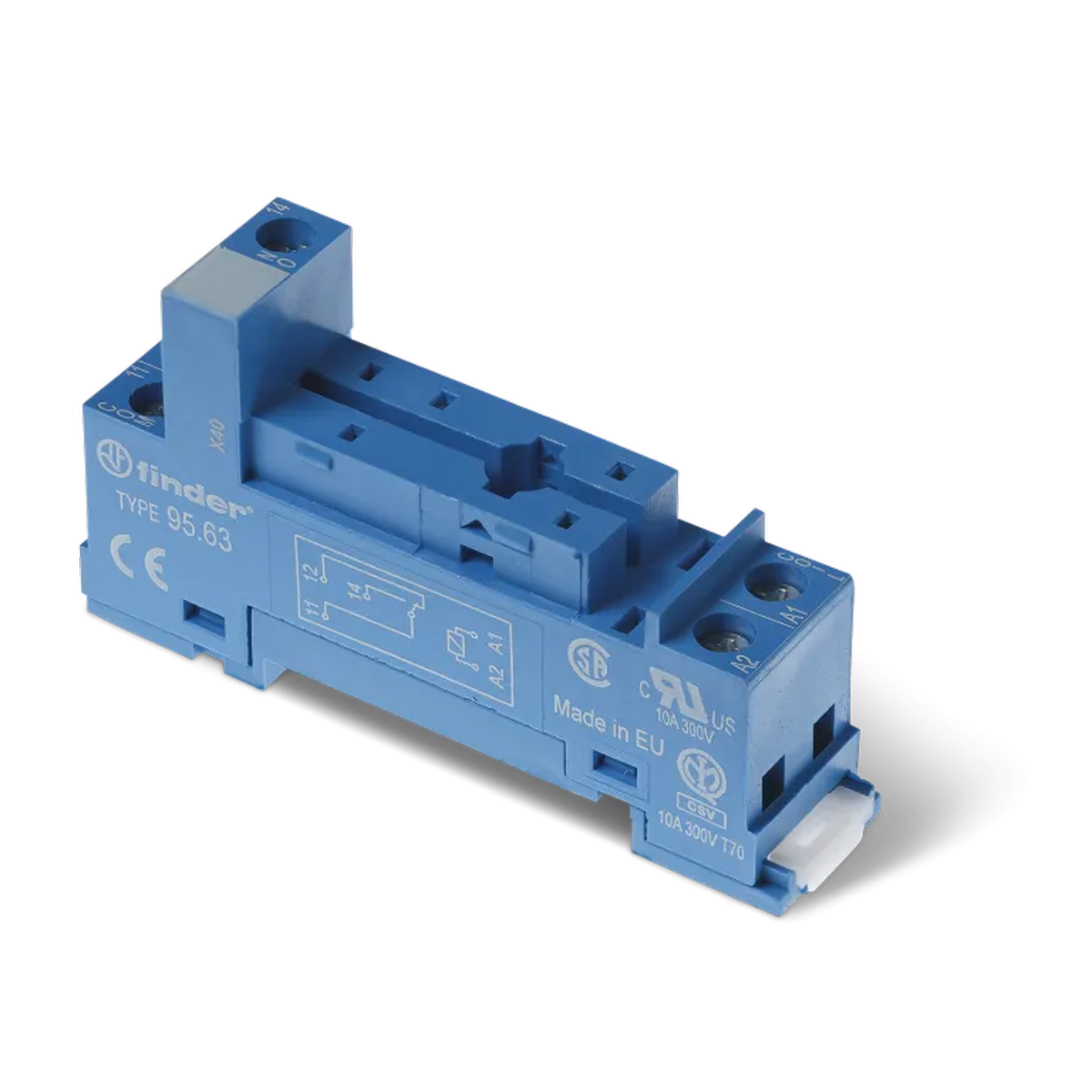 9563SMA - Socket with screw terminals (with clamping clamp) for relay 40.31; Modules 99.01 are used; Included metal clip 095.71; Version: Blue - Finder - Socket with screw terminals (with clamping clamp) for relay 40.31; Modules 99.01 are used; Included metal clip 095.71; Version: Blue - Finder - 0