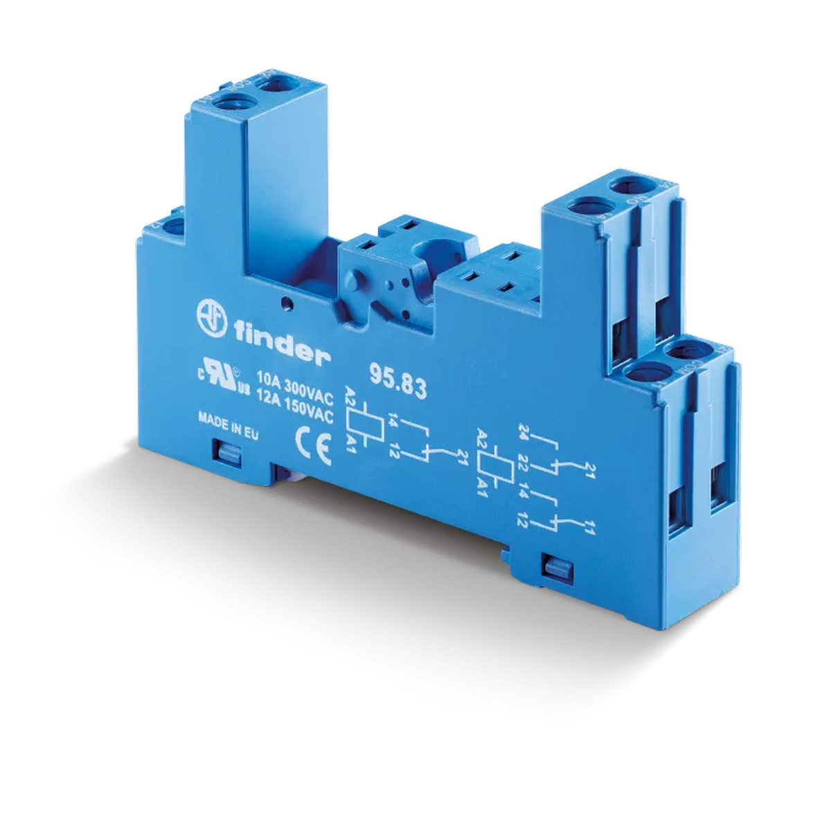 95833SPA - Socket with screw terminals (with clamping clamp) for relay 40.31; Modules 99.80 are used; Included plastic clip 095.91.3; Version: Blue - Finder - Socket with screw terminals (with clamping clamp) for relay 40.31; Modules 99.80 are used; Included plastic clip 095.91.3; Version: Blue - Finder - 0