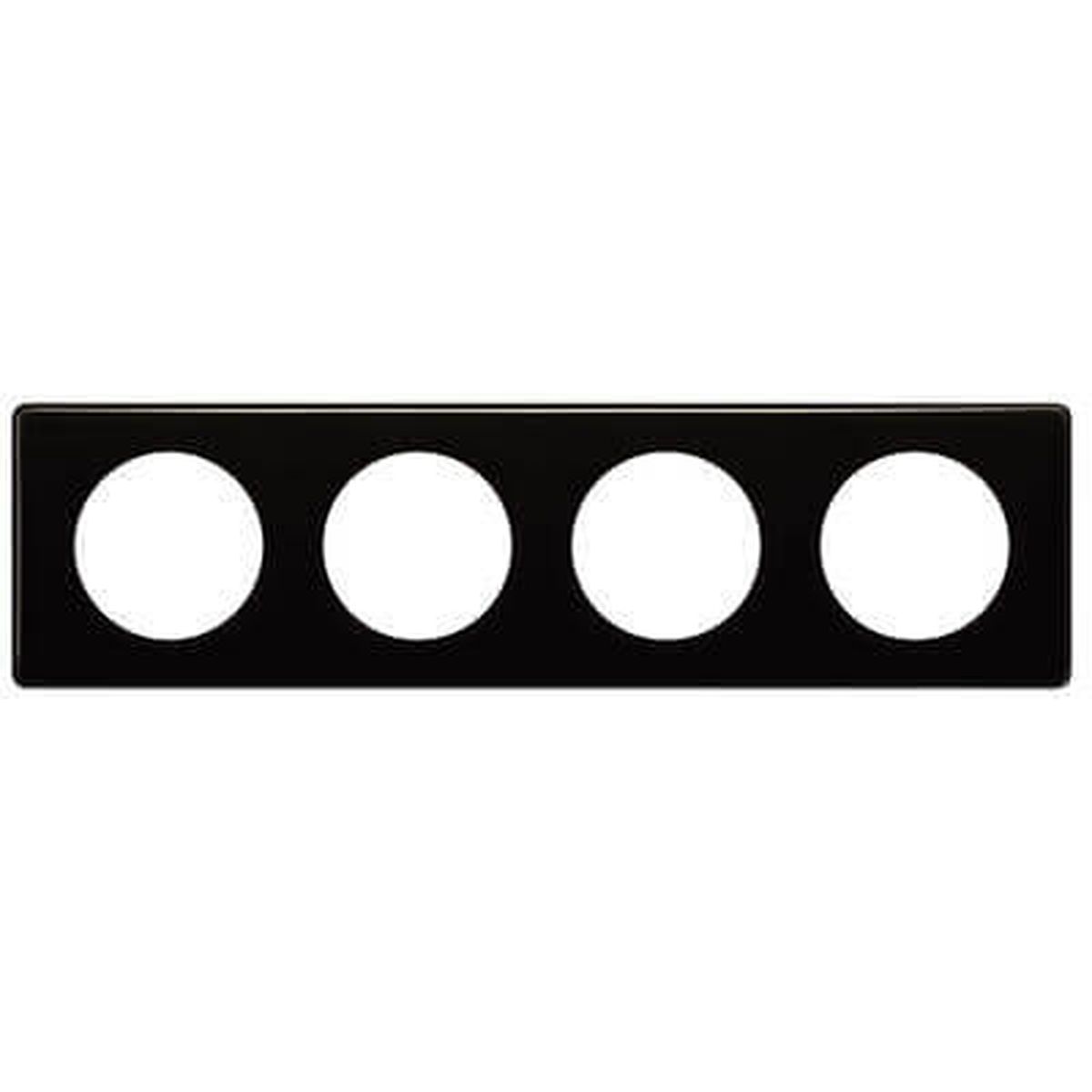 066684 - Céliane plate - Lacquered - 4 stations - Black finish - Ref: 066684 - Legrand - Céliane plate - Lacquered - 4 stations - Black finish - Ref: 066684 - Legrand - 0